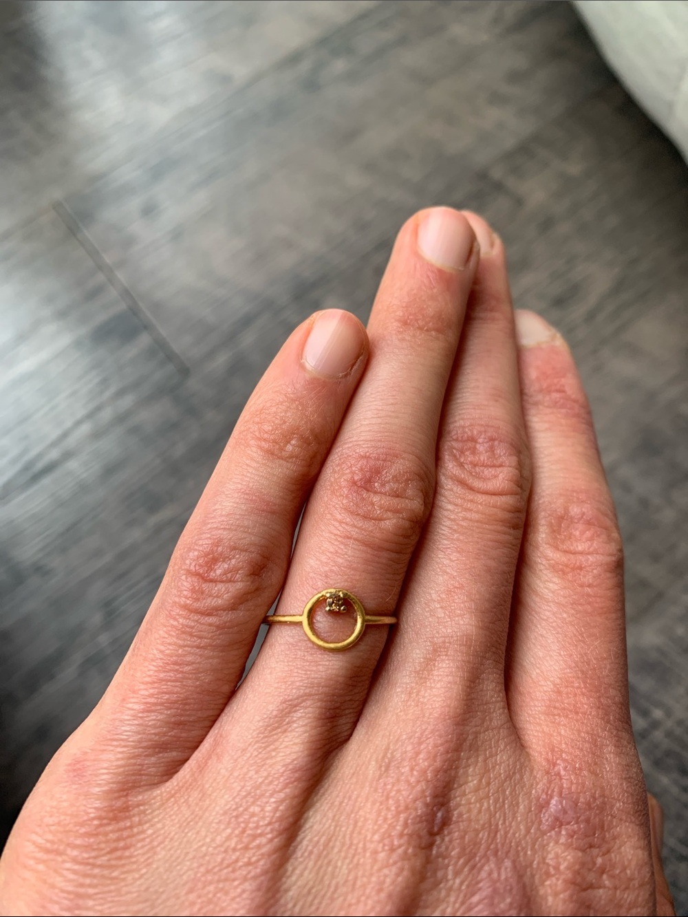 Dainty unique gem stone ring